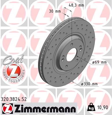 Tarcza hamulcowa ZIMMERMANN 320.3824.52