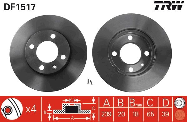 Tarcza hamulcowa TRW DF1517