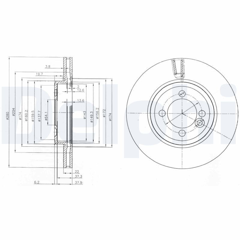 Tarcza hamulcowa DELPHI BG4146C