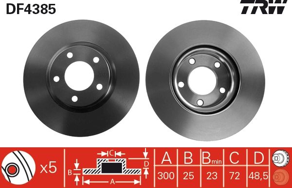 Tarcza hamulcowa TRW DF4385