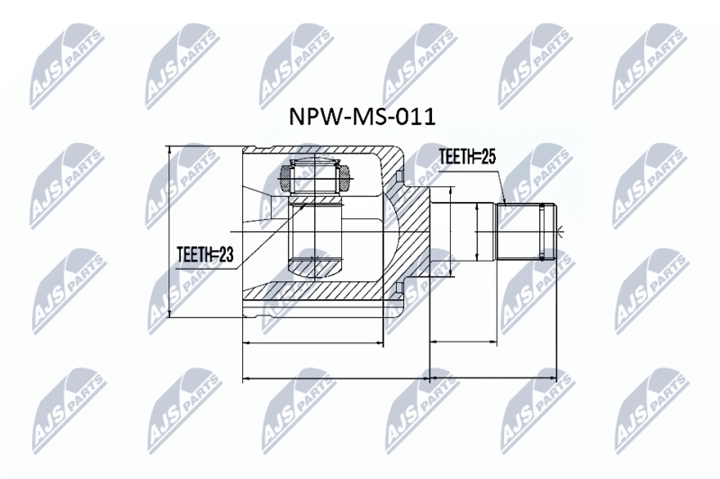 Zestaw przegubu, wał napędowy NTY NPW-MS-011