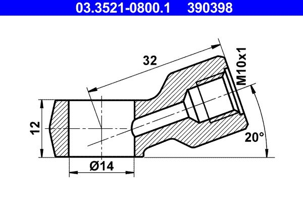 Łącznik, rurki metalowe ATE 03.3521-0800.1
