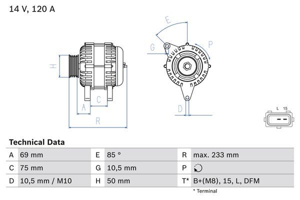 Alternator BOSCH 0986041810