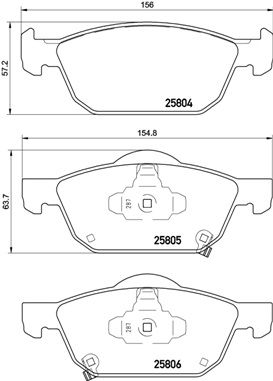Zestaw klocków hamulcowych, hamulce tarczowe BREMBO P 28 076