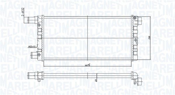 Chłodnica, układ chłodzenia silnika MAGNETI MARELLI 350213185200