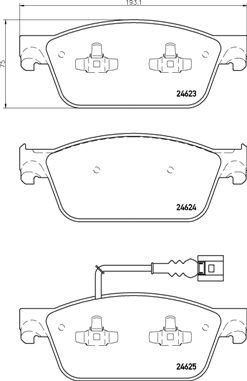Zestaw klocków hamulcowych, hamulce tarczowe BREMBO P 85 141