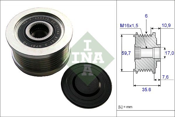Alternator - sprzęgło jednokierunkowe INA 535004610