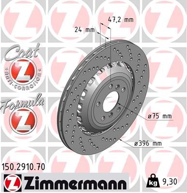 Tarcza hamulcowa ZIMMERMANN 150.2910.70