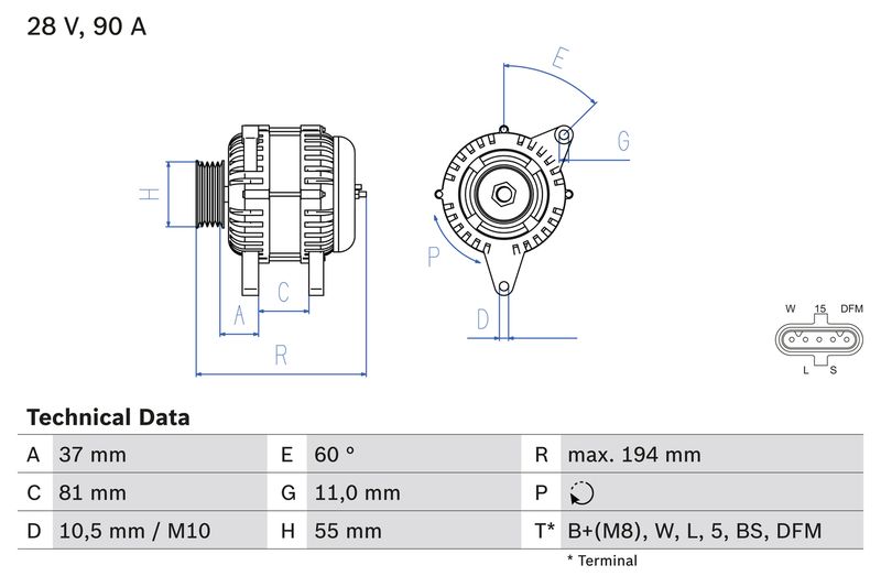 Alternator BOSCH 0 986 045 430