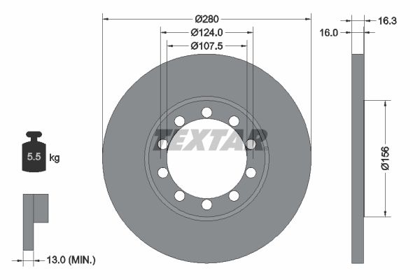 Tarcza hamulcowa TEXTAR 92152000