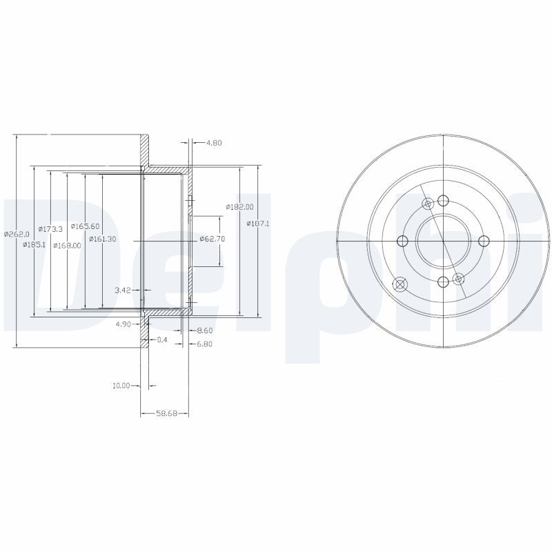 Tarcza hamulcowa DELPHI BG4097