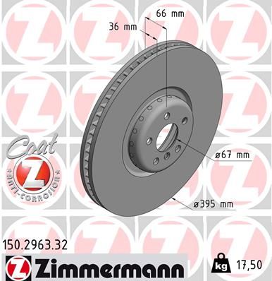 Tarcza hamulcowa ZIMMERMANN 150.2963.32