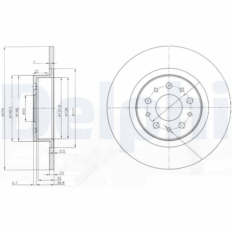 Tarcza hamulcowa DELPHI BG3857