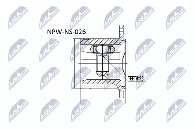 Zestaw przegubu, wał napędowy NTY NPW-NS-026