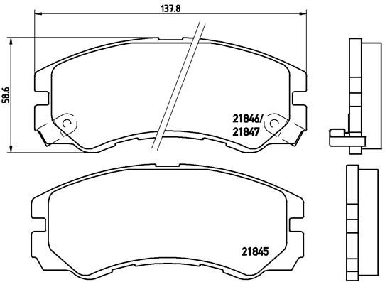 Zestaw klocków hamulcowych, hamulce tarczowe BREMBO P 59 020