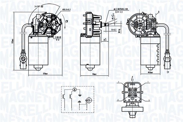 Silnik wycieraczek MAGNETI MARELLI 064370000010