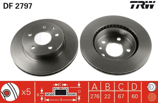 Tarcza hamulcowa TRW DF2797