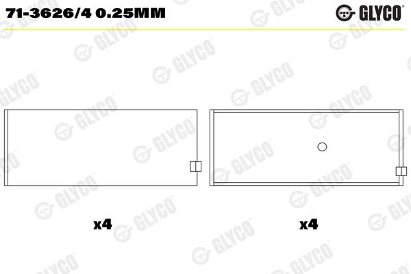 Panewka korbowodu GLYCO 71-3626/40.25MM