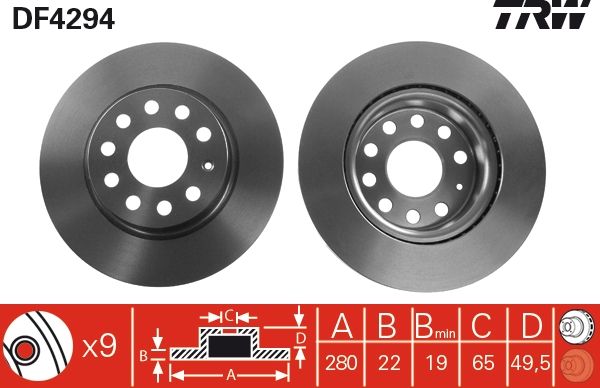 Tarcza hamulcowa TRW DF4294
