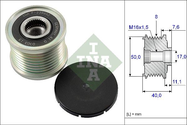 Alternator - sprzęgło jednokierunkowe INA 535011910