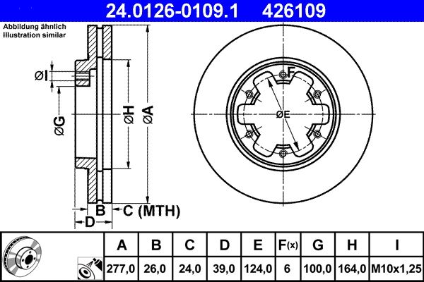 Tarcza hamulcowa ATE 24.0126-0109.1