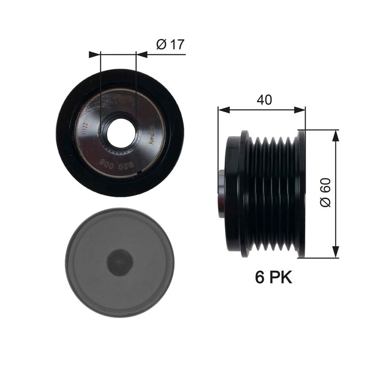 Alternator - sprzęgło jednokierunkowe GATES oap7154