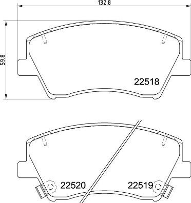 Zestaw klocków hamulcowych, hamulce tarczowe BREMBO P 30 107