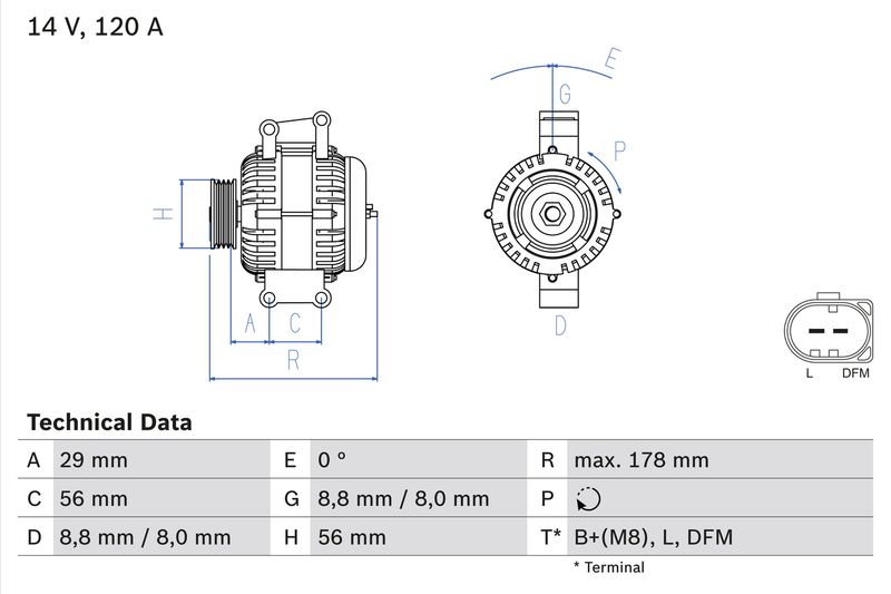 Alternator BOSCH 0 986 046 160