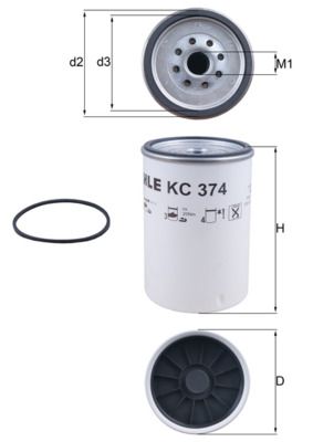 Filtr paliwa MAHLE KC374D