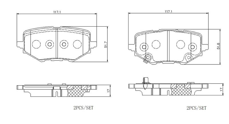Zestaw klocków hamulcowych, hamulce tarczowe BREMBO P 08 001E