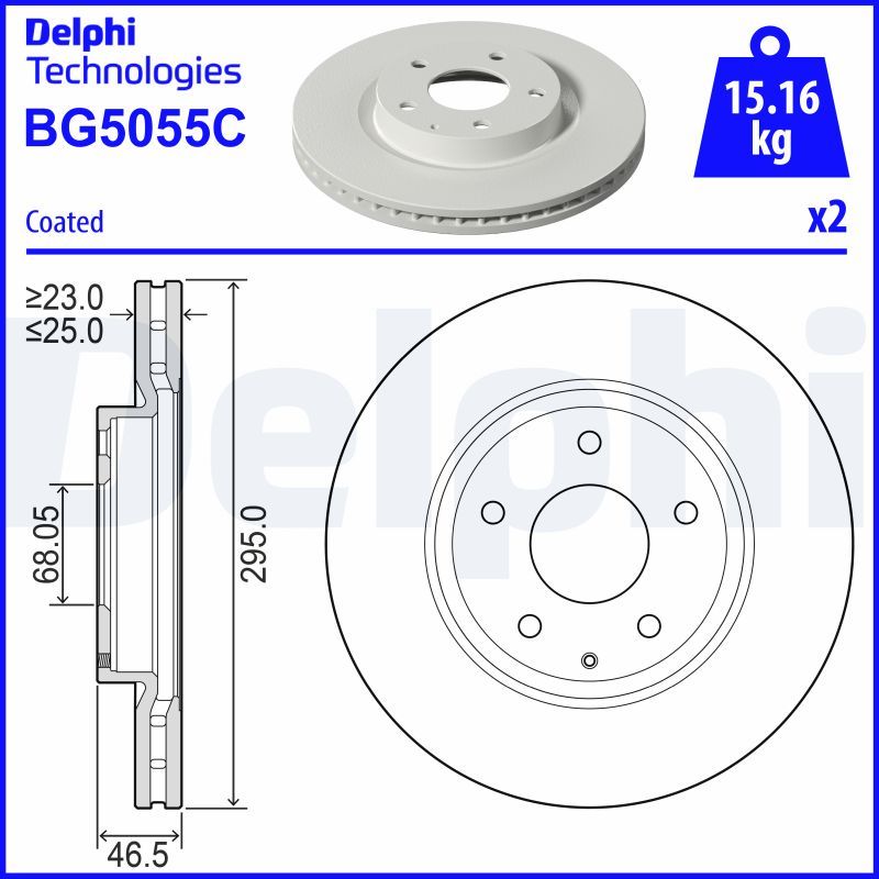 Tarcza hamulcowa DELPHI BG5055C