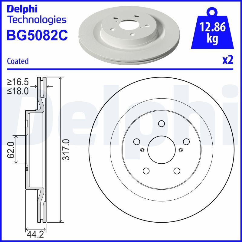 Tarcza hamulcowa DELPHI BG5082C