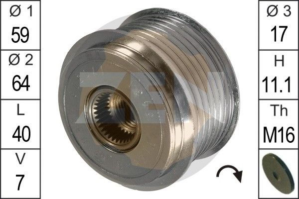Alternator - sprzęgło jednokierunkowe ERA ZN5431