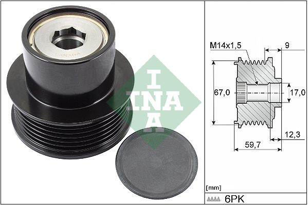 Alternator - sprzęgło jednokierunkowe INA 535028810