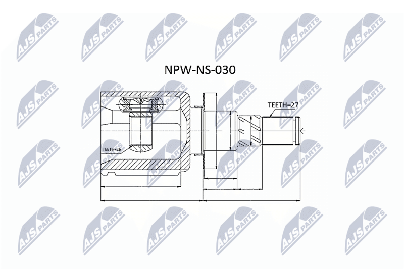 Zestaw przegubu, wał napędowy NTY NPW-NS-030