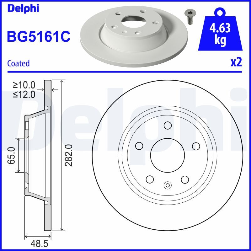 Tarcza hamulcowa DELPHI BG5161C