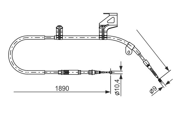 Cięgło, hamulec postojowy BOSCH 1 987 477 804