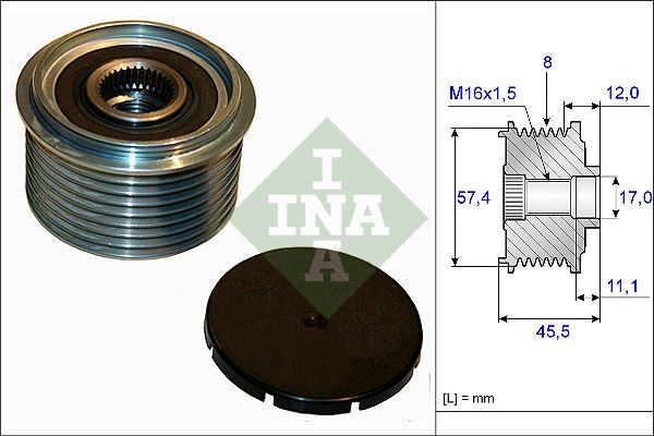 Alternator - sprzęgło jednokierunkowe INA 535006910
