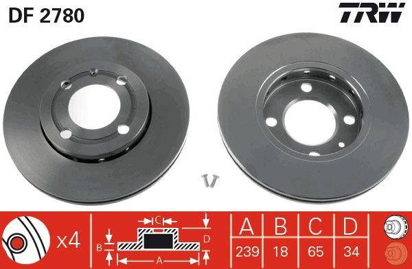 Tarcza hamulcowa TRW DF2780