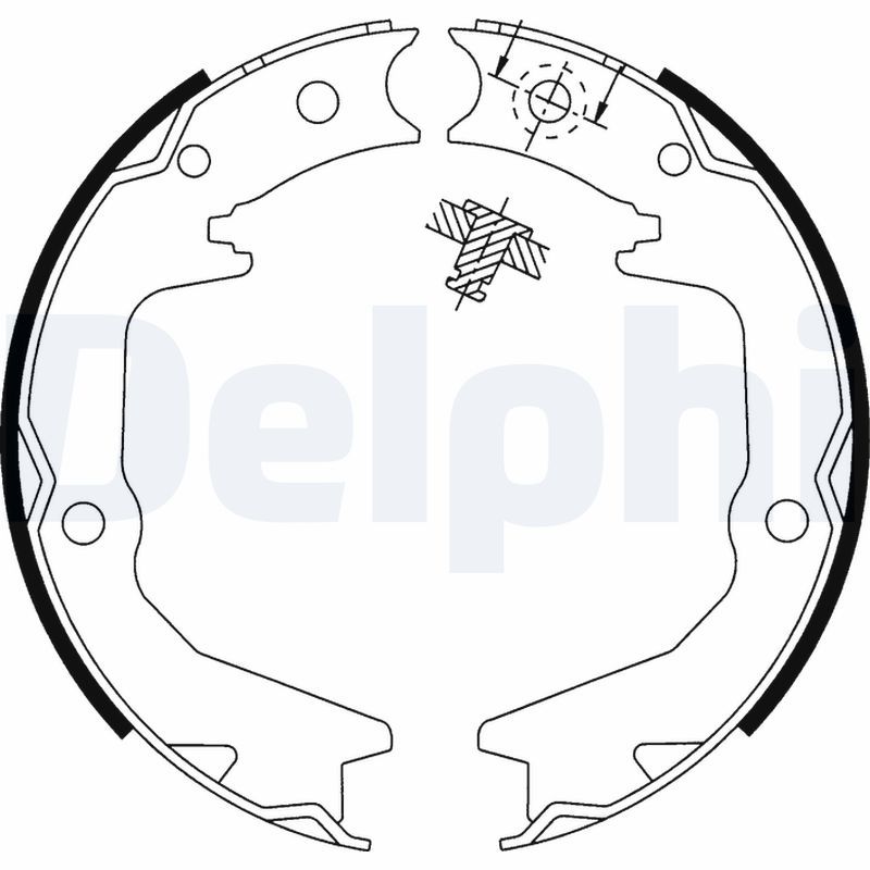 Zestaw szczęk hamulcowych, hamulec postojowy DELPHI LS1913