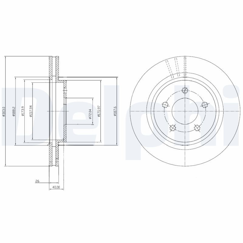 Tarcza hamulcowa DELPHI BG4240C