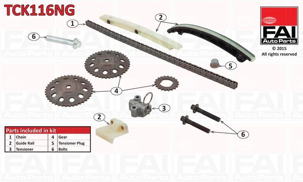 Zestaw łańcucha rozrządu FAI AutoParts tck116ng