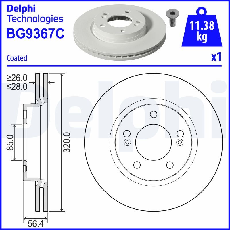 Tarcza hamulcowa DELPHI BG9367C