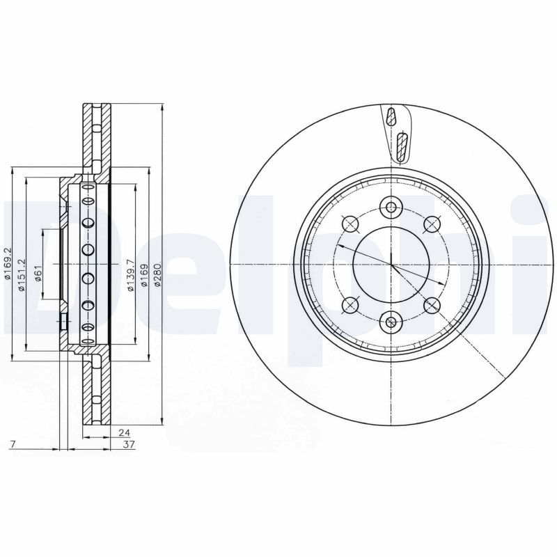 Tarcza hamulcowa DELPHI BG4536C