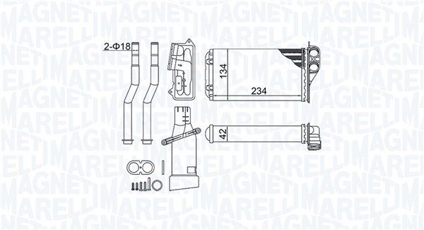 Wymiennik ciepła, ogrzewanie wnętrza MAGNETI MARELLI 350218466000