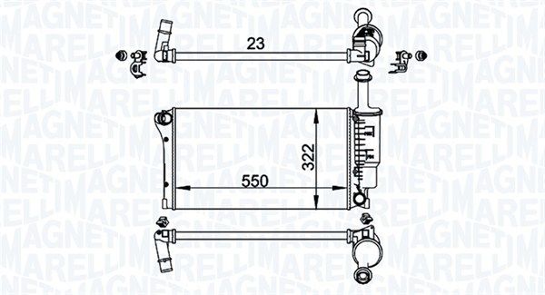 Chłodnica, układ chłodzenia silnika MAGNETI MARELLI 350213196200