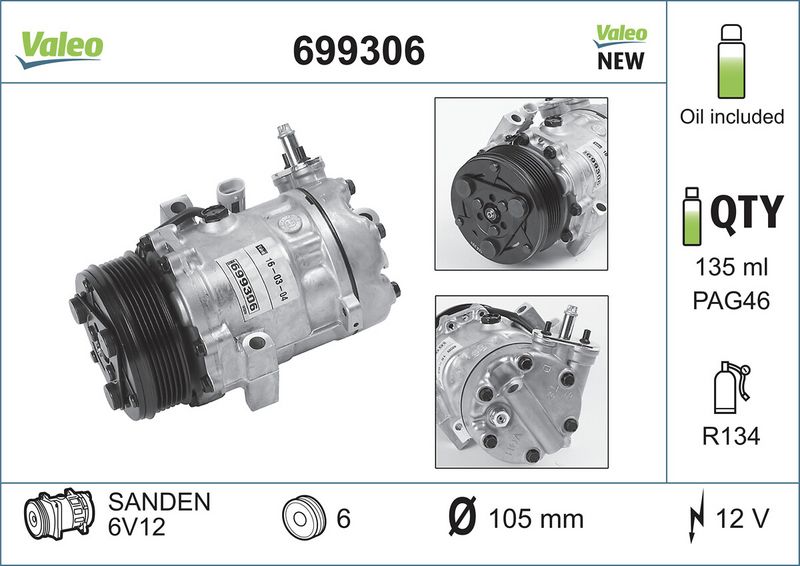 Sprężarka, klimatyzacja VALEO 699306