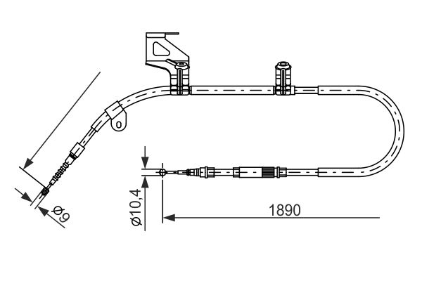 Cięgło, hamulec postojowy BOSCH 1 987 477 803