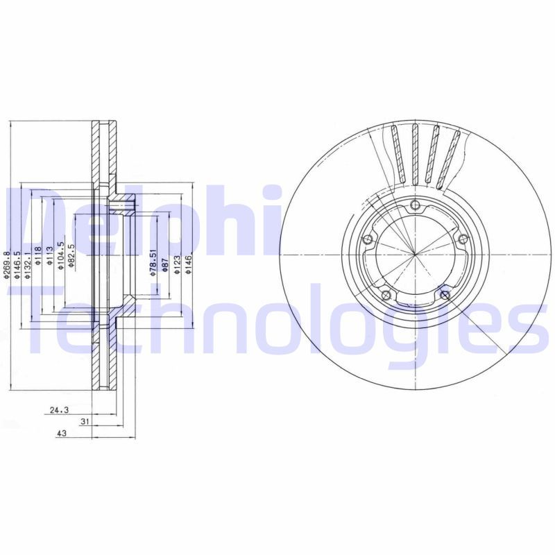 Tarcza hamulcowa DELPHI BG3366