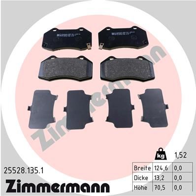 Zestaw klocków hamulcowych, hamulce tarczowe ZIMMERMANN 25528.135.1